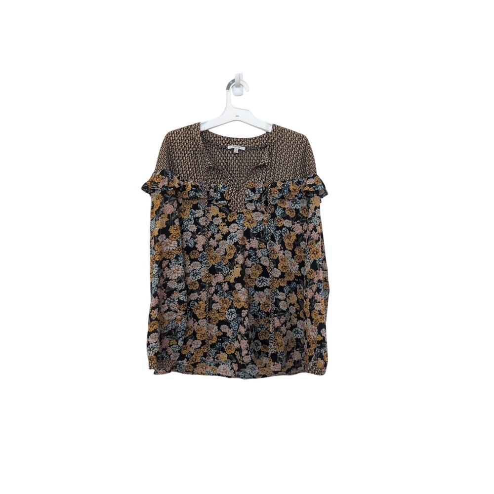 Jodifl Brown Mustard Long Sleeve Top – Size Small - Picture 2 of 4